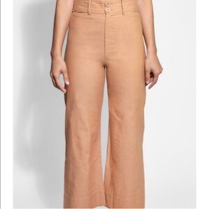 Apiece Apart Wide-Leg Cropped Merida Pants in Terracotta Peach Size 6